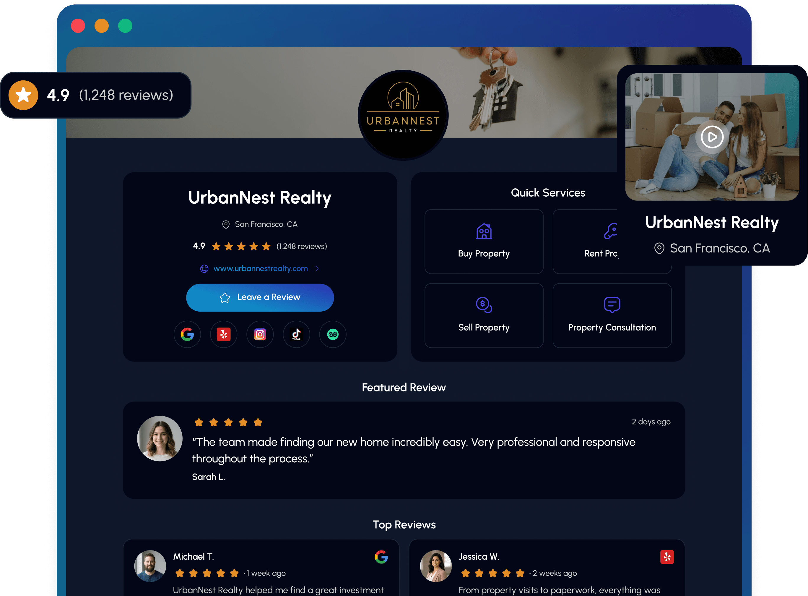 realstate website profile