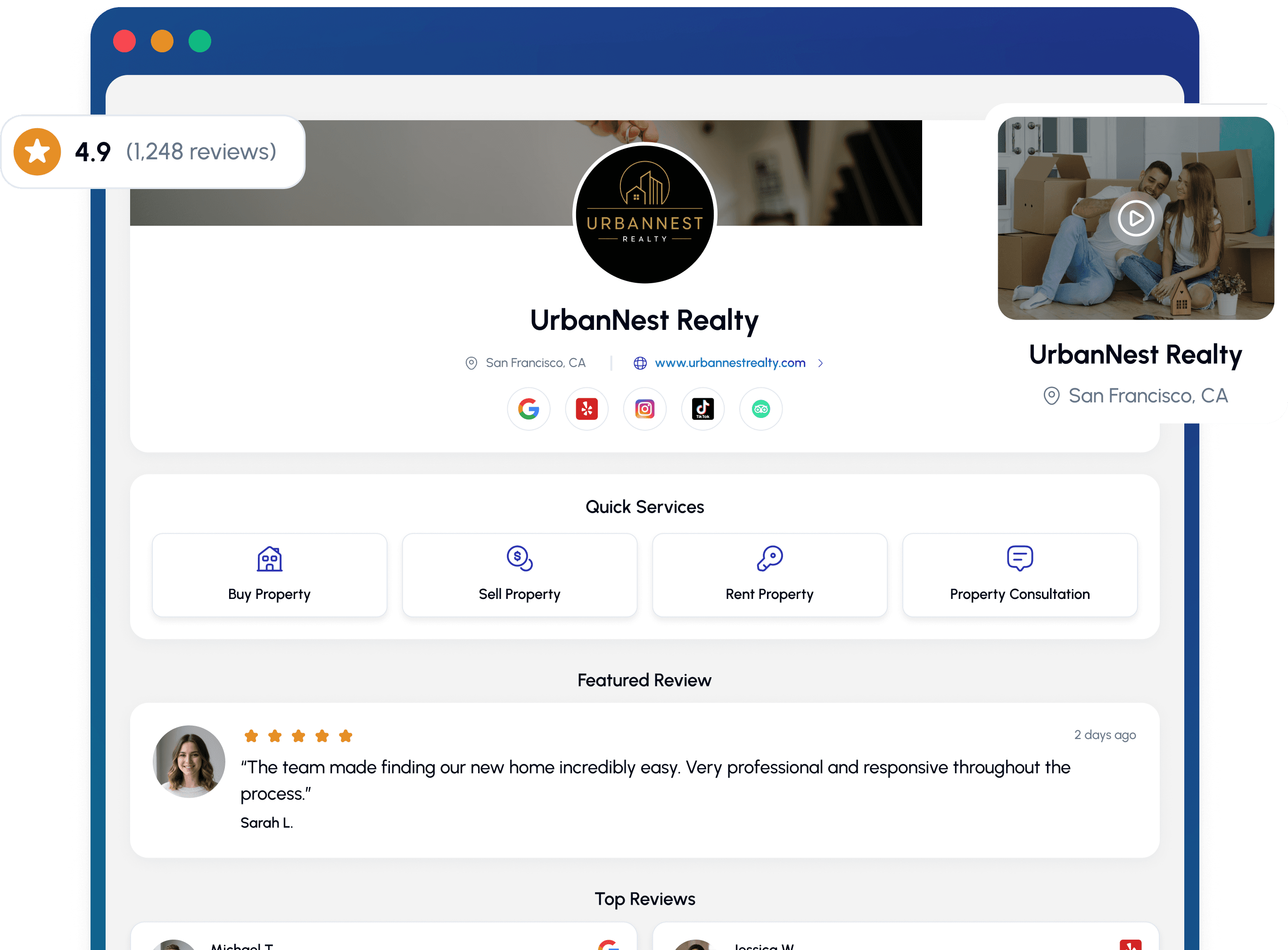 realstate website profile